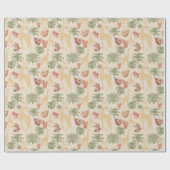 Safari Giraffe & Palm Blätter Kinderdusche Geschenkpapier (Flach)