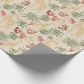 Safari Giraffe & Palm Blätter Kinderdusche Geschenkpapier (Ecke)