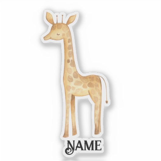 Safari Giraffe Personalisiert Aufkleber (Vorderseite)