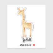 Safari Giraffe Personalisiert Aufkleber (Blatt)