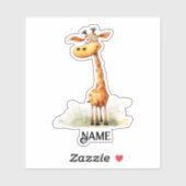 Safari Giraffe Personalisiert Aufkleber (Blatt)