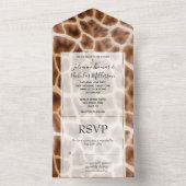 Safari Giraffe Print All In One Einladung (Innen Boden)