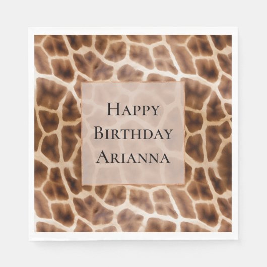 Safari Giraffe Print Serviette (Vorderseite)