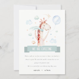 Safari Giraffe Star Cloud Balloon Baby Pregnancy Ankündigung