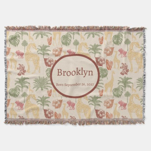 Safari Giraffe & Tropical Blätter Kinderzimmer Decke (Vorderseite)