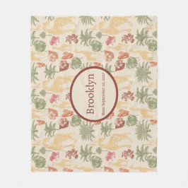 Safari Giraffe & Tropical Blätter Kinderzimmer Fleecedecke