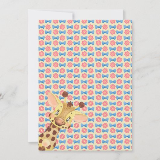 Safari Giraffe Twins Boy and Girl Niedlich Baby Sh Einladung (Rückseite)