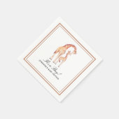 Safari Giraffe Watercolor Paper Serviette (Ecke)