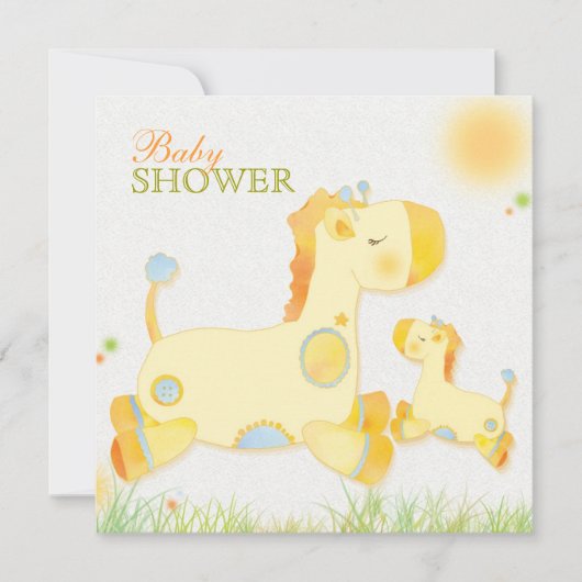 Safari Giraffe Whimsical Baby Shower Einladung (Vorderseite)