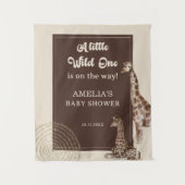 Safari Giraffe Wild Adventure Baby Shower Hintergr Wandteppich (Vorderseite)