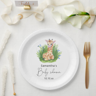 Safari-Giraffen-Baby-Party Pappteller