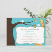 Safari-Giraffen-Geburtstags-Einladung Einladung (Stehend Vorderseite)