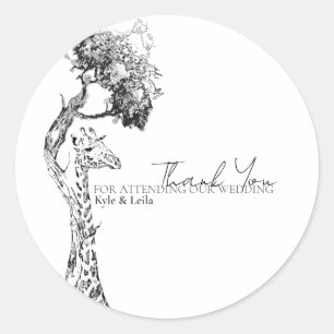 Safari-Giraffen-Motiv-Aufkleber Runder Aufkleber