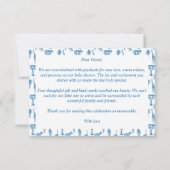 Safari-Giraffenbaby-Dusche Dankeskarte (Rückseite)