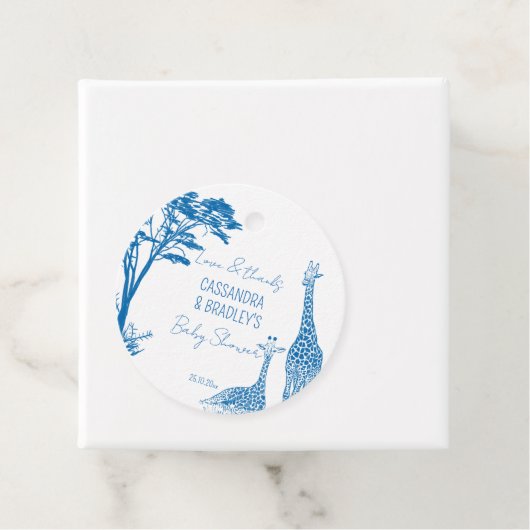 Safari-Giraffenbaby-Dusche Geschenkanhänger (Beispiel)