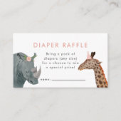 Safari Girl Baby Showdiaper Raffle Ticket Begleitkarte (Vorderseite)
