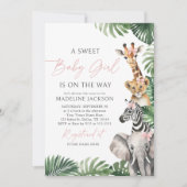 Safari Girl Baby Shower Einladung (Vorderseite)