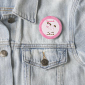 Safari Girl individuelle Namensmarke Pink Zebra Button (Beispiel)