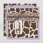 Safari Girl LAV Einladung Square B (Vorne/Hinten)