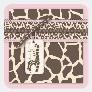 Safari Girl Square Sticker