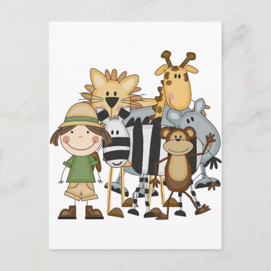 Safari Girl T - Shirt und Geschenke Postkarte (Vorderseite)