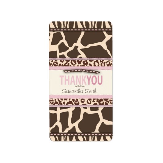 Safari Girl TY Mini Candy Bar Label Adressaufkleber (Vorne)