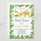Safari Gold Animals Baby Dusche Einladung (Vorne/Hinten)