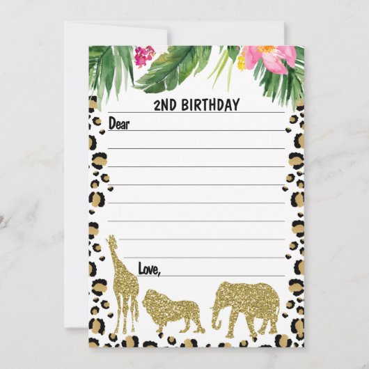 Safari Gold Cheetah Print Time Kapselkarte Einladung (Vorderseite)