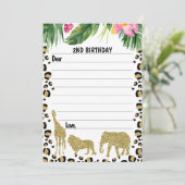 Safari Gold Cheetah Print Time Kapselkarte Einladung (Stehend Vorderseite)