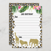 Safari Gold Cheetah Print Time Kapselkarte Einladung (Vorne/Hinten)