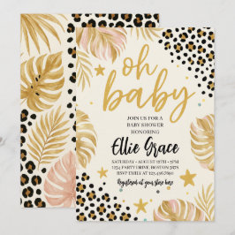 Safari Gold Leopard Print Baby Dusche Einladung