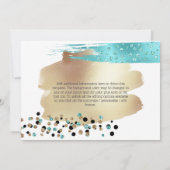 Safari Goldblauer Käsefleck Konfetti Glitzer Einladung (Rückseite)