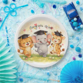 Safari Graduation Cute Animal Pastel Party  Pappteller (Party)
