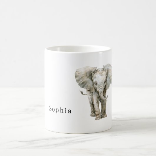 Safari-Grauer-Elefant-Tier Kaffeetasse (Mittel)