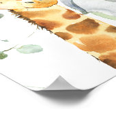 Safari Gray Gold Foliage Baby Dusche Willkommen Poster (Ecke)