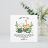 Safari Greenerage Foliage Gender Neutral Baby Show Einladung (Stehend Vorderseite)