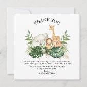 Safari Greenerage Foliage Gender Neutral Baby Show Einladung (Vorderseite)