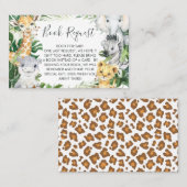 Safari Greenery Baby Shower Book Request Card Visitenkarte (Vorne/Hinten)