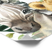 Safari Greenery Baby Shower Willkommenspender Poster (Ecke)