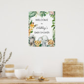 Safari Greenery Baby Shower Willkommenspender Poster (Küche)