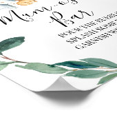 Safari Greenery Wreath Baby Shower Mimosa Zeichen Poster (Ecke)