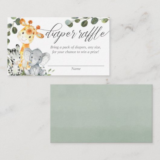 Safari Grüne Gender-neutrale Gewinnerkarten Begleitkarte (Vorne/Hinten)