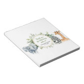 Safari Grünpflanzen Babydusche Süßigkeiten Bar Wra Notizblock (angewinkelt)