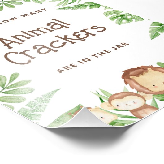 Safari Guess Game Baby Dusche - Editierbares Zeich Fotodruck (Ecke)