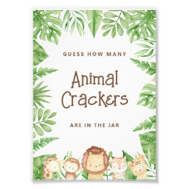 Safari Guess Game Baby Dusche - Editierbares Zeich Fotodruck