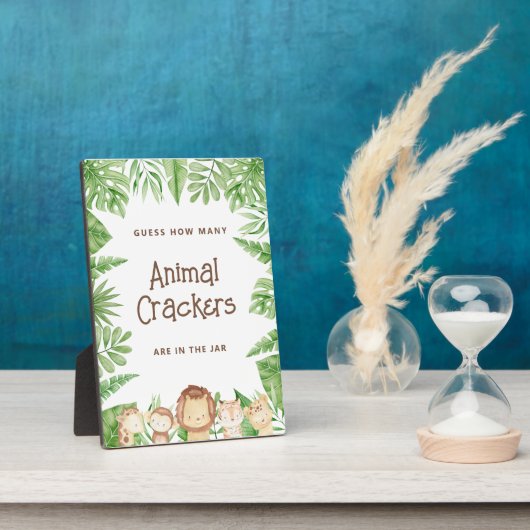 Safari Guess Game Baby Shower - TableTop-Zeichen Fotoplatte (Seite)