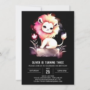 Safari Happy Lion Birthday Einladung