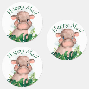 Safari Happy Mail Hippo Aufkleber