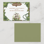 Safari Hippo Baby Dusche Windeln Raffle Umschließu Mitteilungskarte (Vorne/Hinten)