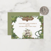 Safari Hippo Baby Dusche Windeln Raffle Umschließu Mitteilungskarte (Vorderseite/Rückseite Beispiel)